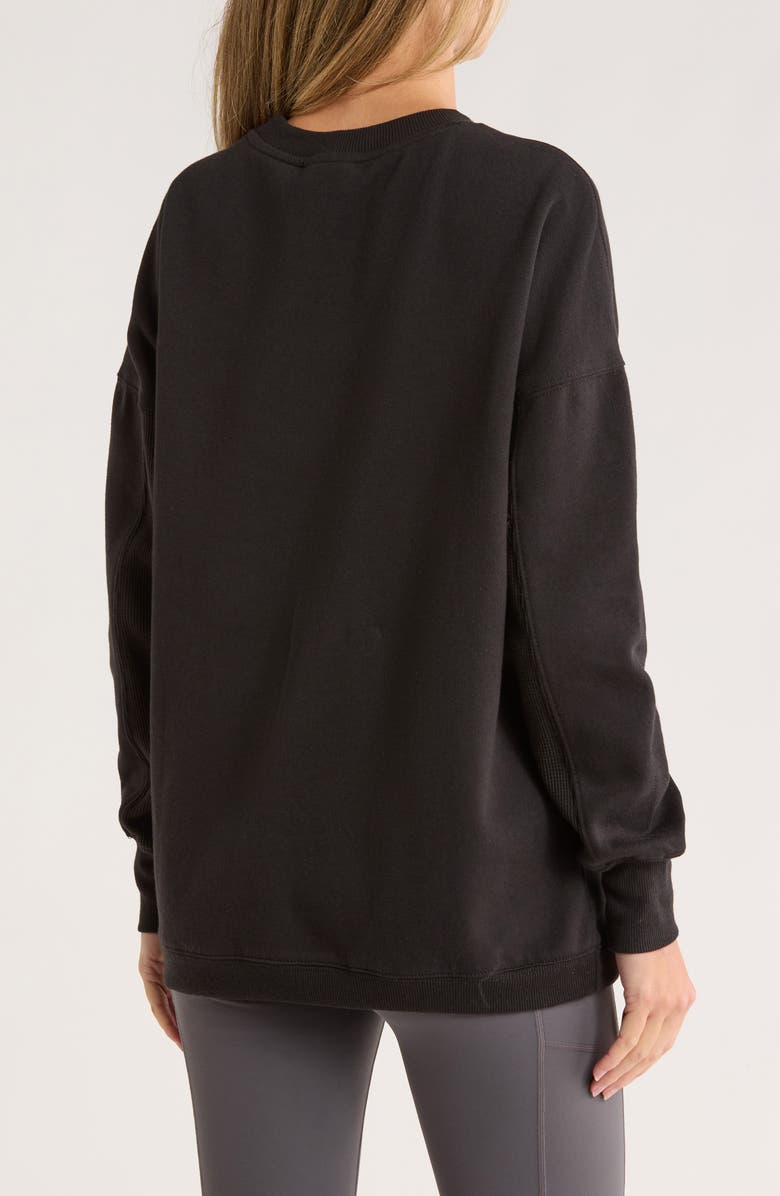 Jessica Simpson Fleece Crewneck Pullover, Alternate, color, Meteorite