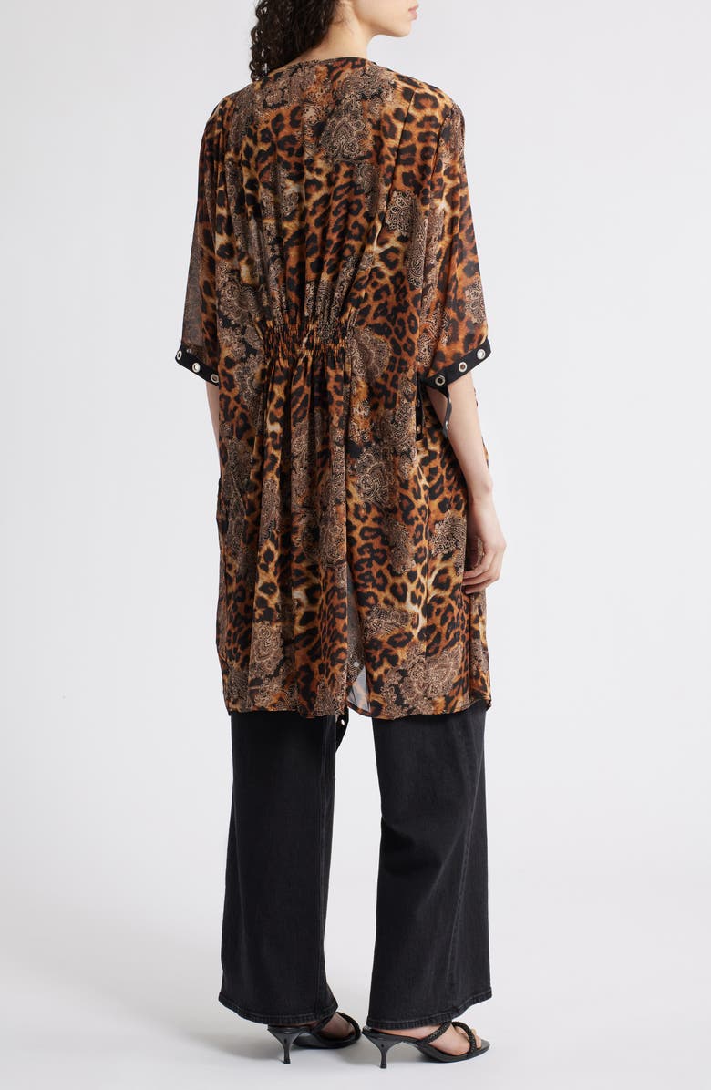 NIKKI LUND Ellie Grommet Asymmetric Cardigan, Alternate, color, Leopard