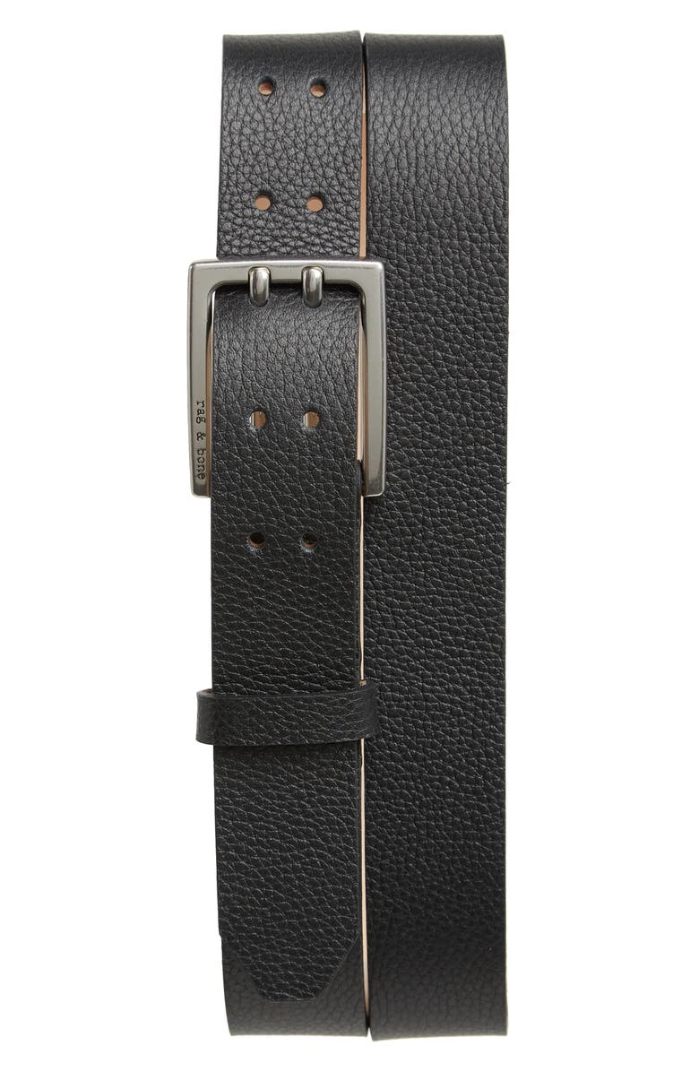 rag & bone Escape Double Prong Leather Belt, Main, color,