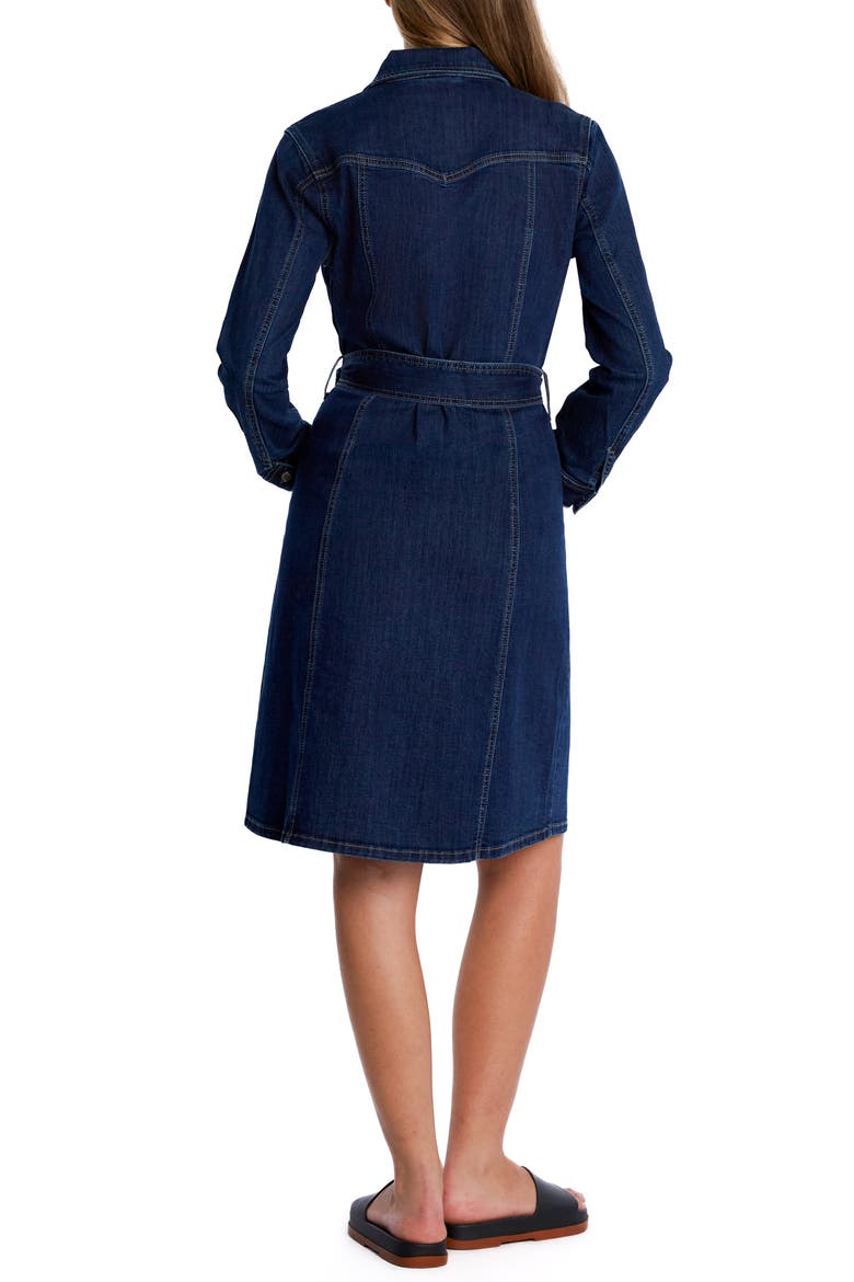 High Up Belted Denim Shirtdress, Alternate, color, HIGH BLUE