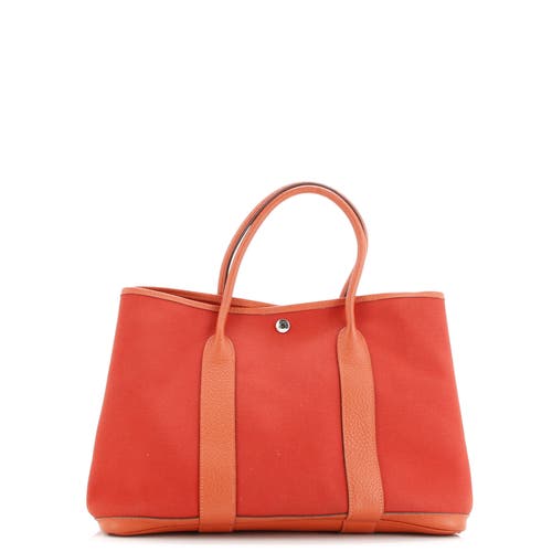 Pre-owned Hermes  Hermes Garden Party Tote Toile And Leather 36