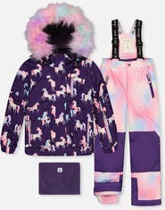 Deux par Deux Play Unicorn Jacket & Reinforced Pants Two Piece Snowsuit