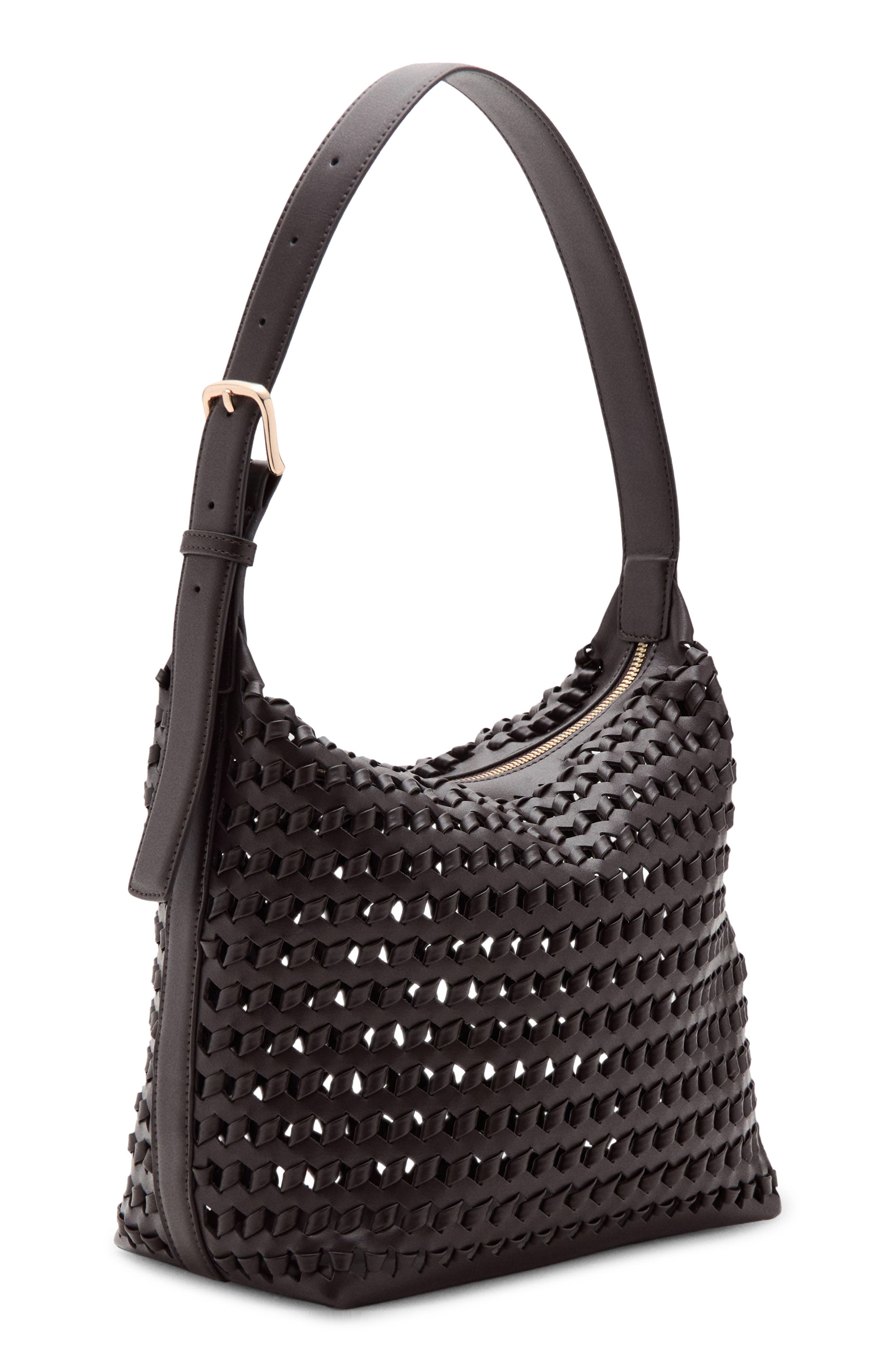 MANGO Braided Faux Leather Shoulder Bag, Alternate, color, 