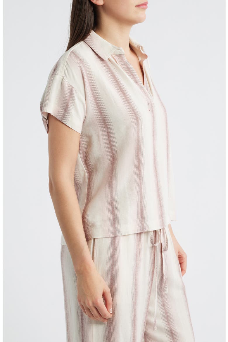 Stripe Short Sleeve Popover Top, Alternate, color, PRIMROSE OMBRE STRIPE