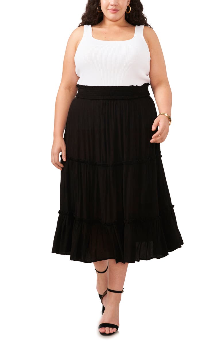 Vince Camuto Tiered Midi Skirt, Alternate, color, 