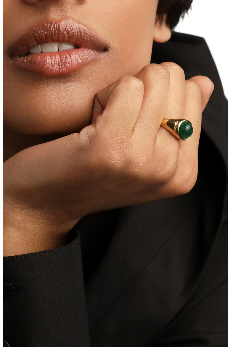 Aventurine Moon Ring, Alternate, color, Green Aventurine