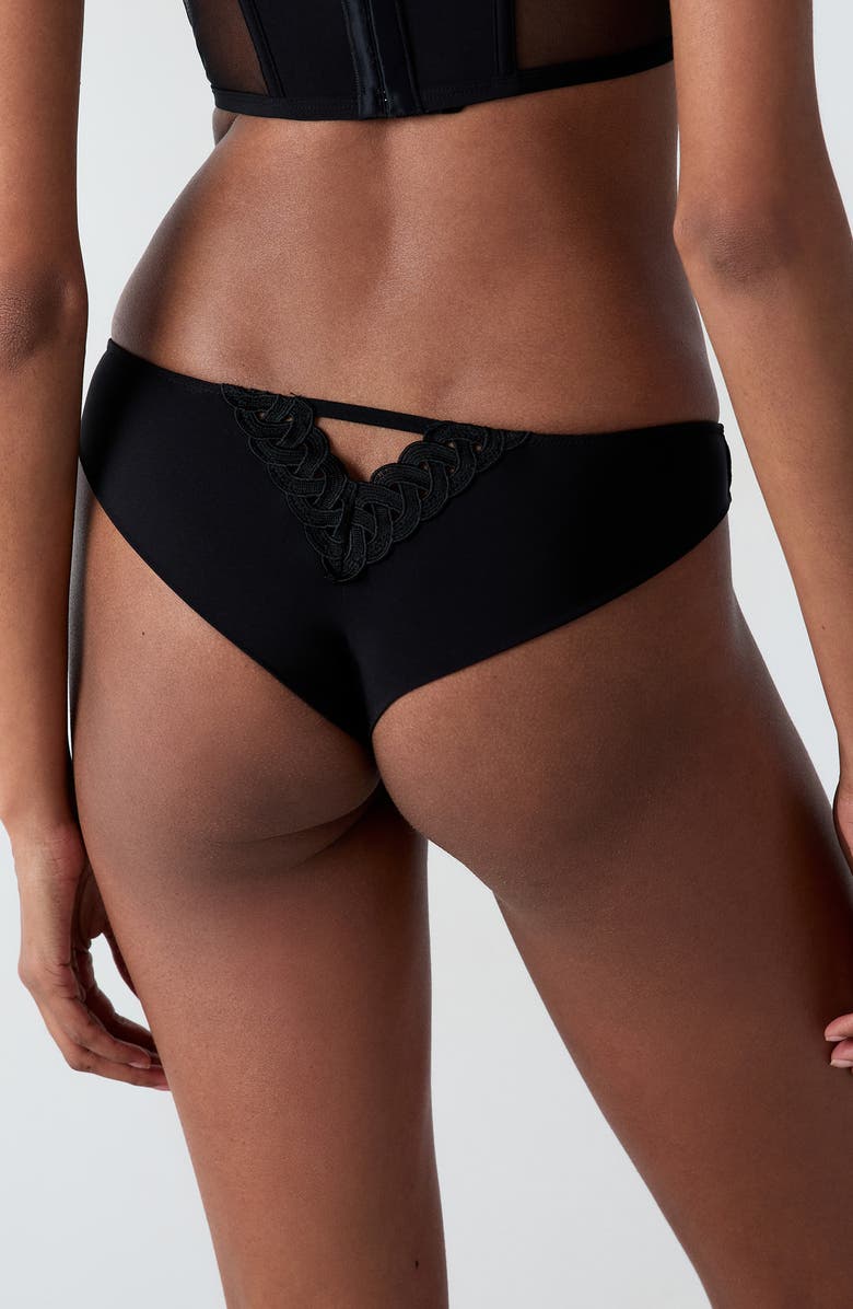 Etam Obession Embroidered Mesh Tanga, Alternate, color, 