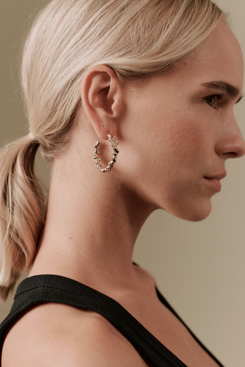 Belle Scrunchie Hoops, Alternate, color, Recycled Gold Vermeil