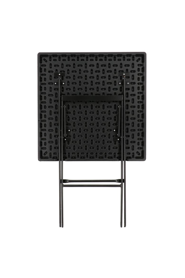 Plastic Rattan Folding Square Table, Alternate, color, Black