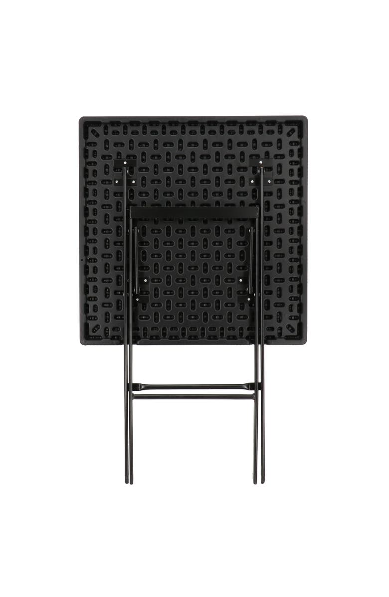 Elama Plastic Rattan Folding Square Table, Alternate, color, Black