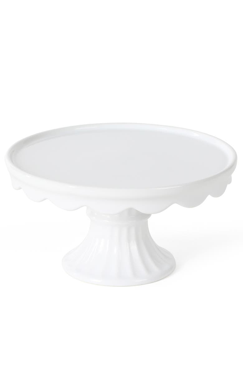 Patterson Round Stoneware Cake Stand, Main, color, White