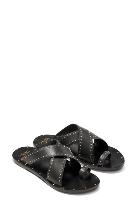 Curlew Studded Crossover Strap Slide Sandal (Women)