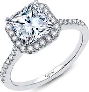 Lafonn Princess Cut Simulated Diamond Halo Wedding Ring