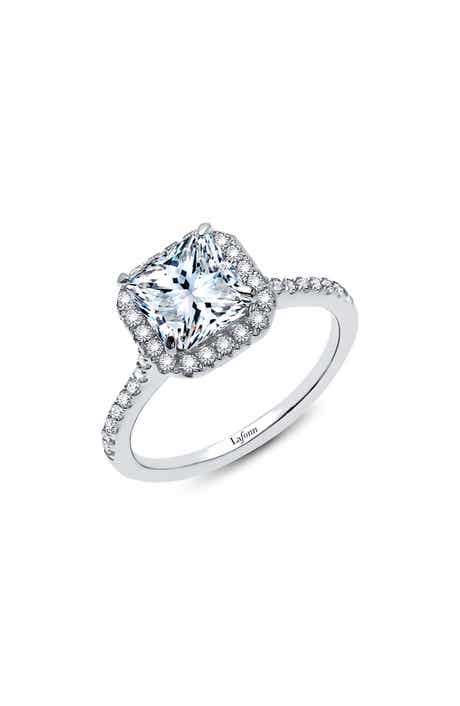Lafonn Princess Cut Simulated Diamond Halo Wedding Ring