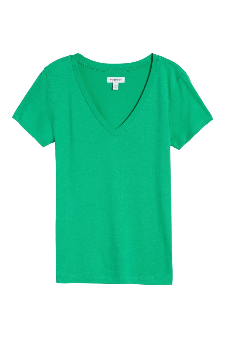 Everyday V-Neck T-Shirt, Alternate, color, GREEN BRIGHT