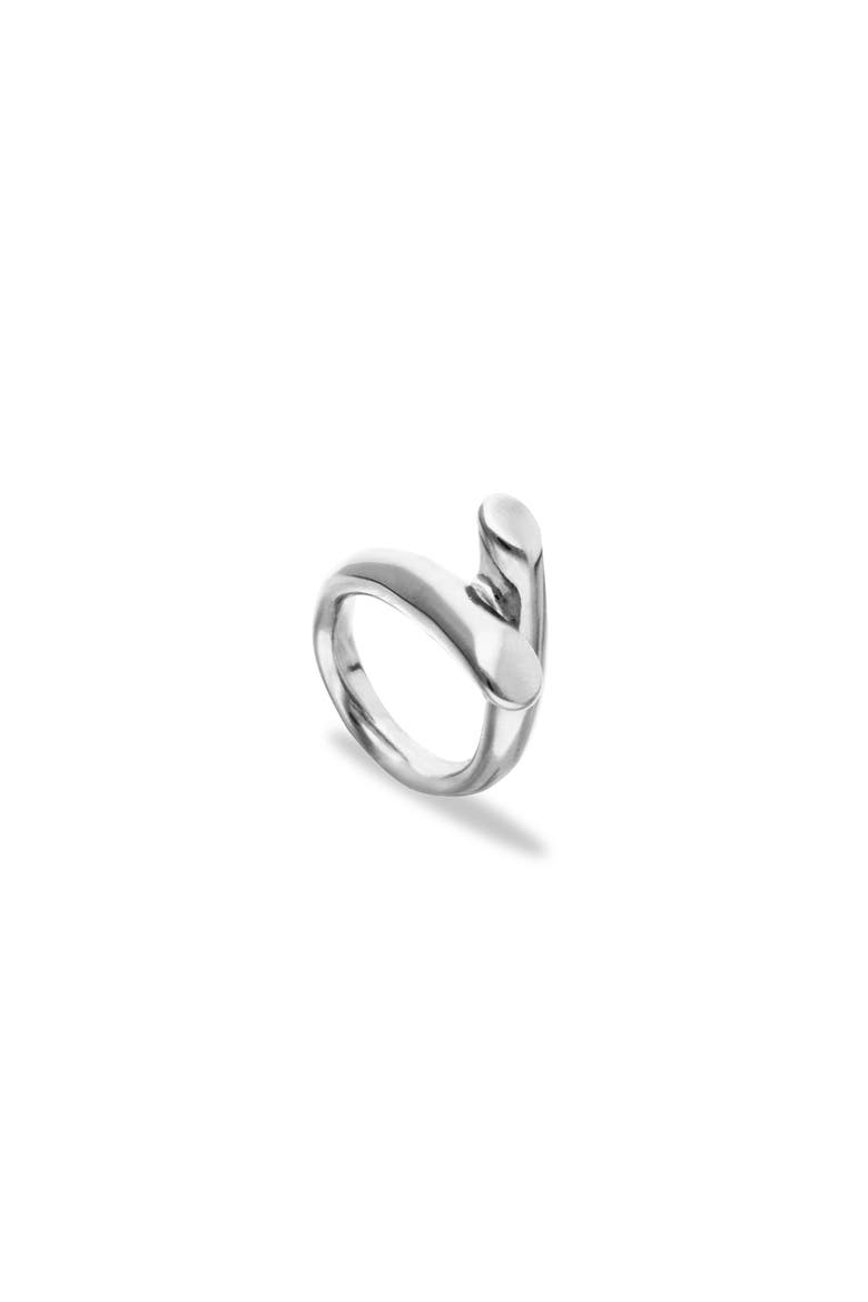Sterling Silver Plated Ring in The Shape of Tubes, Main, color, Silver