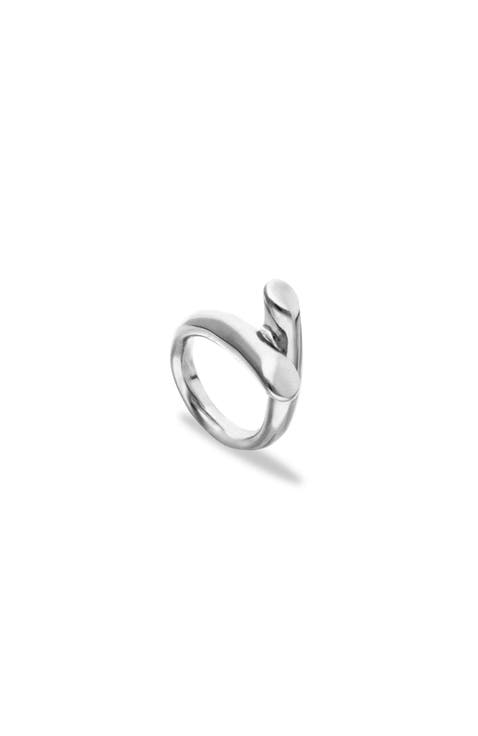Sterling Silver Plated Ring In The Shape Of Tubes