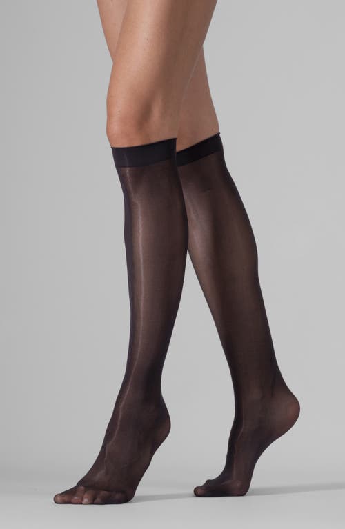 LECHERY® 2-Pack Lustrous Silky Sheer Knee-High Socks in Black  product