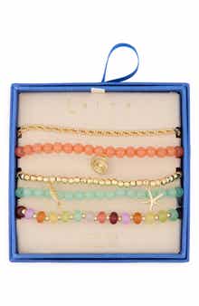 Leith Assorted 5-Pack Beaded Stretch Bracelets