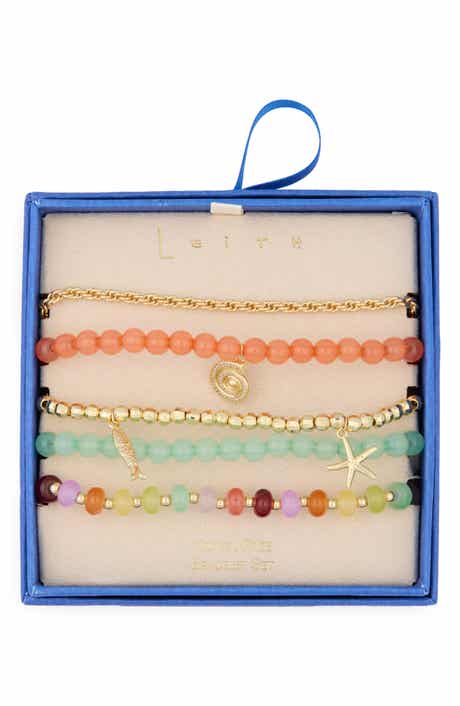 Leith Assorted 5-Pack Beaded Stretch Bracelets