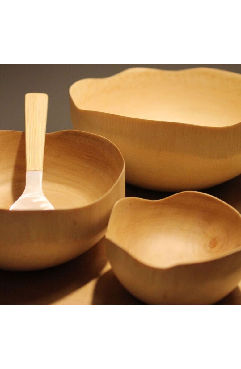 Be Home Kiln Mango Wood Wave Edge Bowl, Alternate, color, Mango