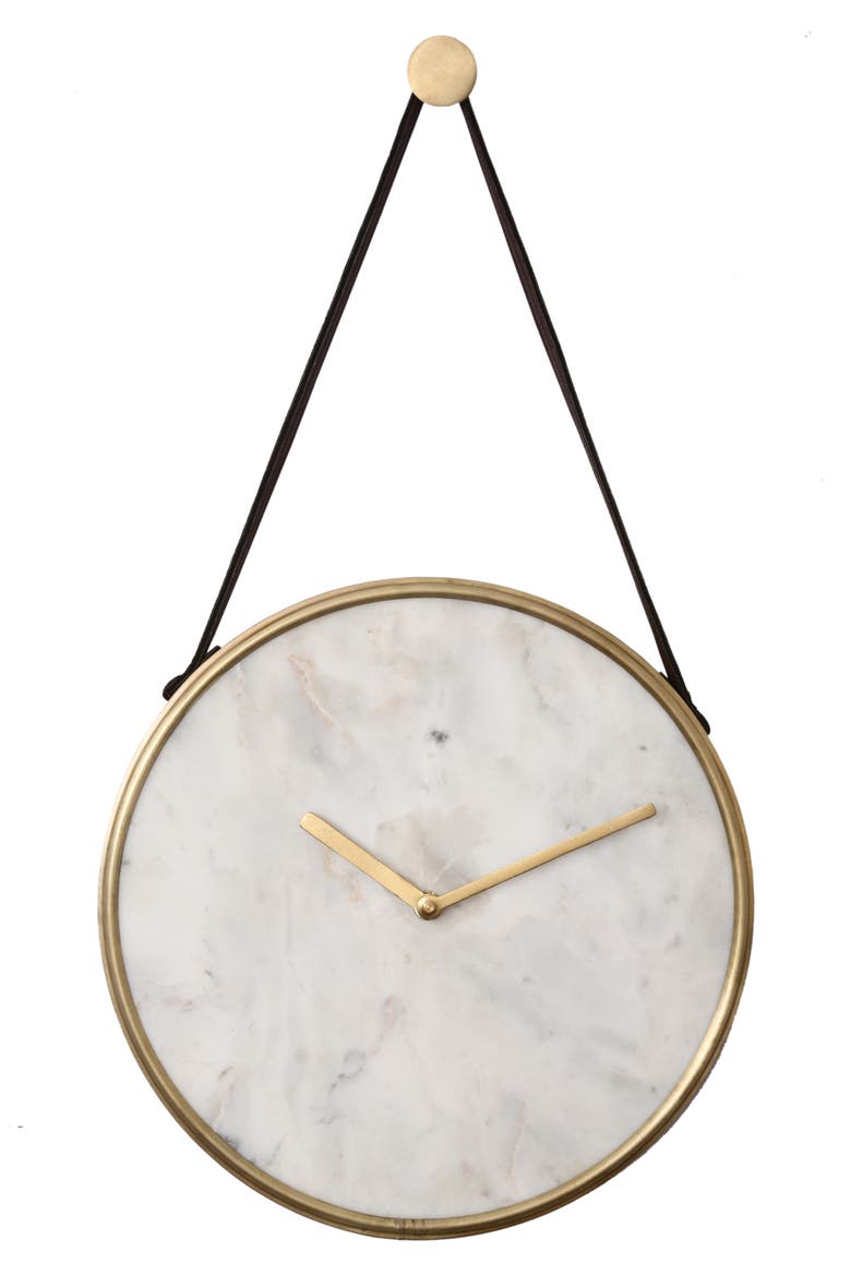 Livenna Wall Clock, Main, color, WHITE MARBLE
