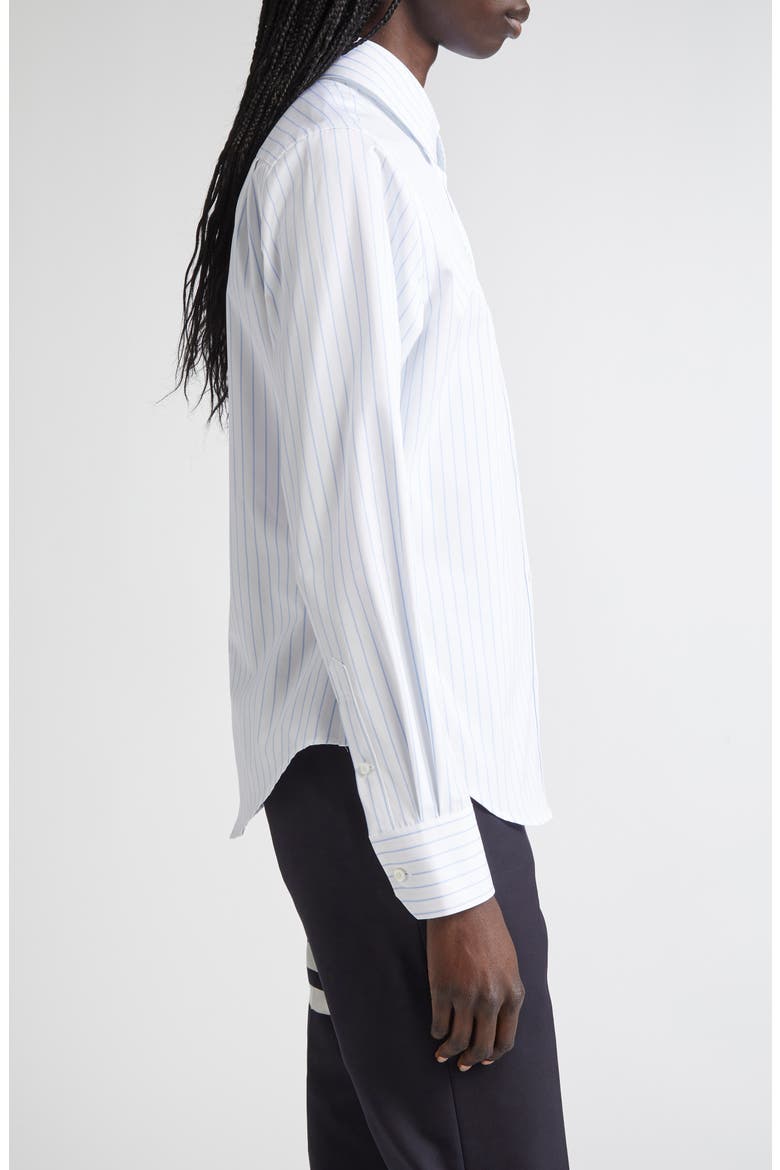 Classic Stripe Cotton Button-Up Shirt, Alternate, color, LIGHT BLUE