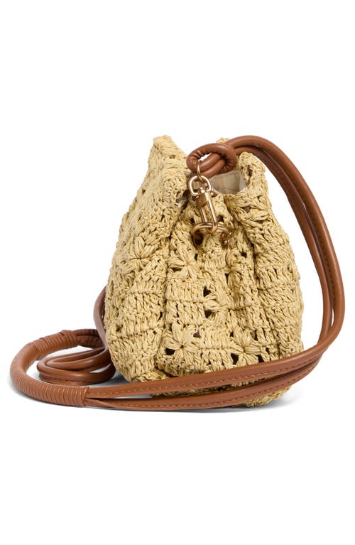 SAM EDELMAN SAM EDELMAN LAYLA FLORAL RAFFIA SHOULDER BAG