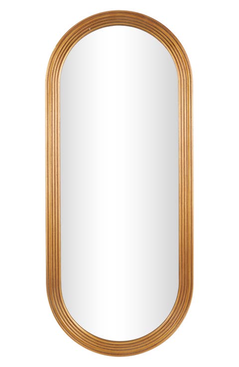 Oval Wooden Wall Mirror