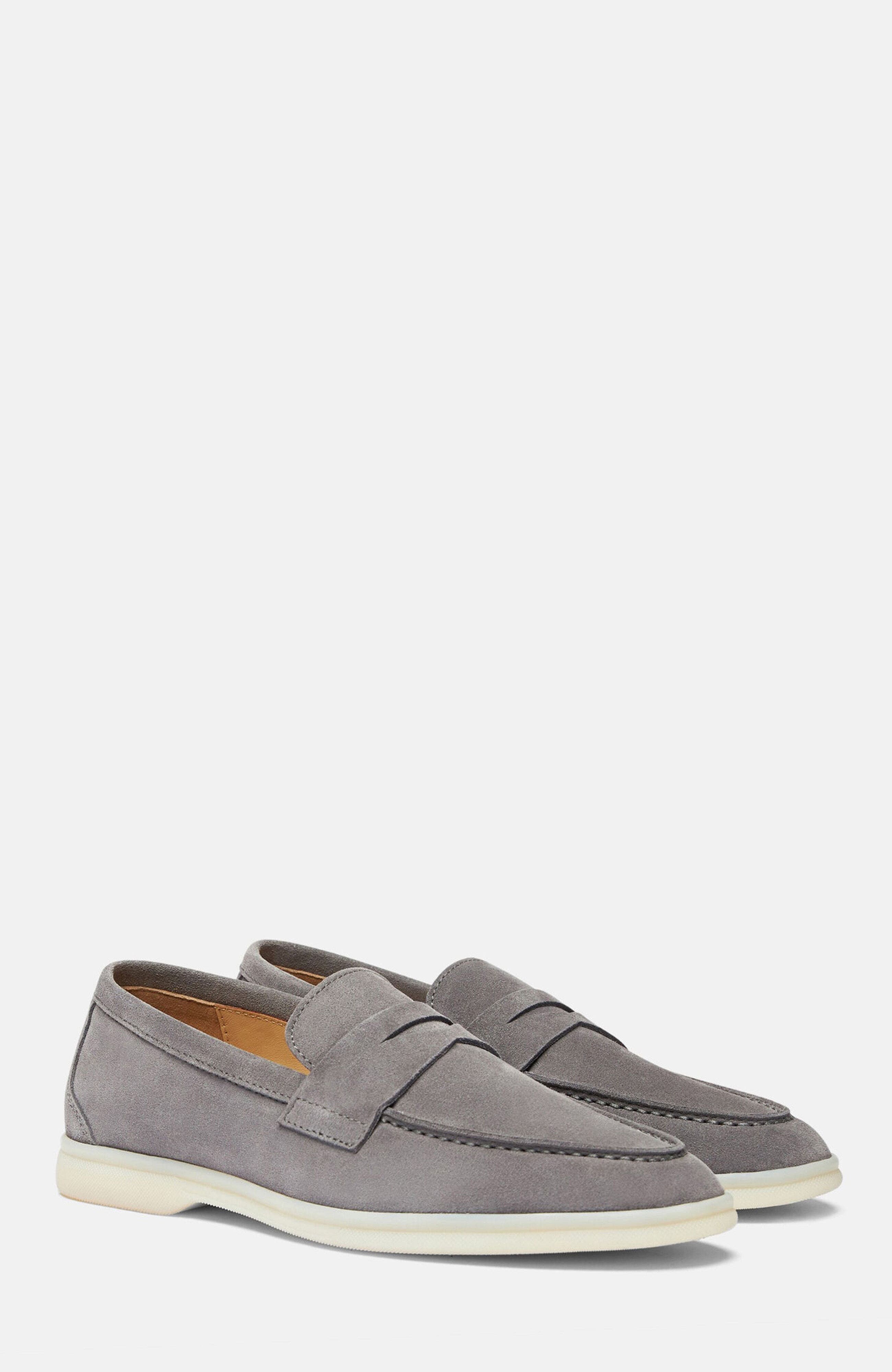 SCAROSSO Luciana Loafers, Main, color, Grey - Suede