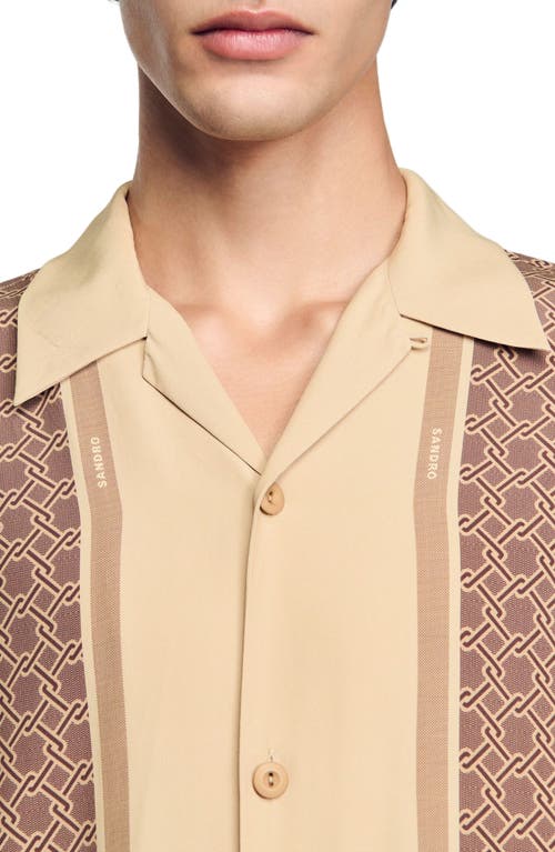 Sandro Short Sleeved Patterned Shirt In Hazel