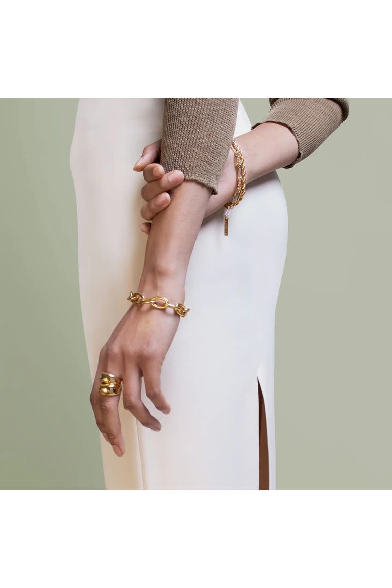 Chunky Round Gold Chain Bracelet, Alternate, color, Gold