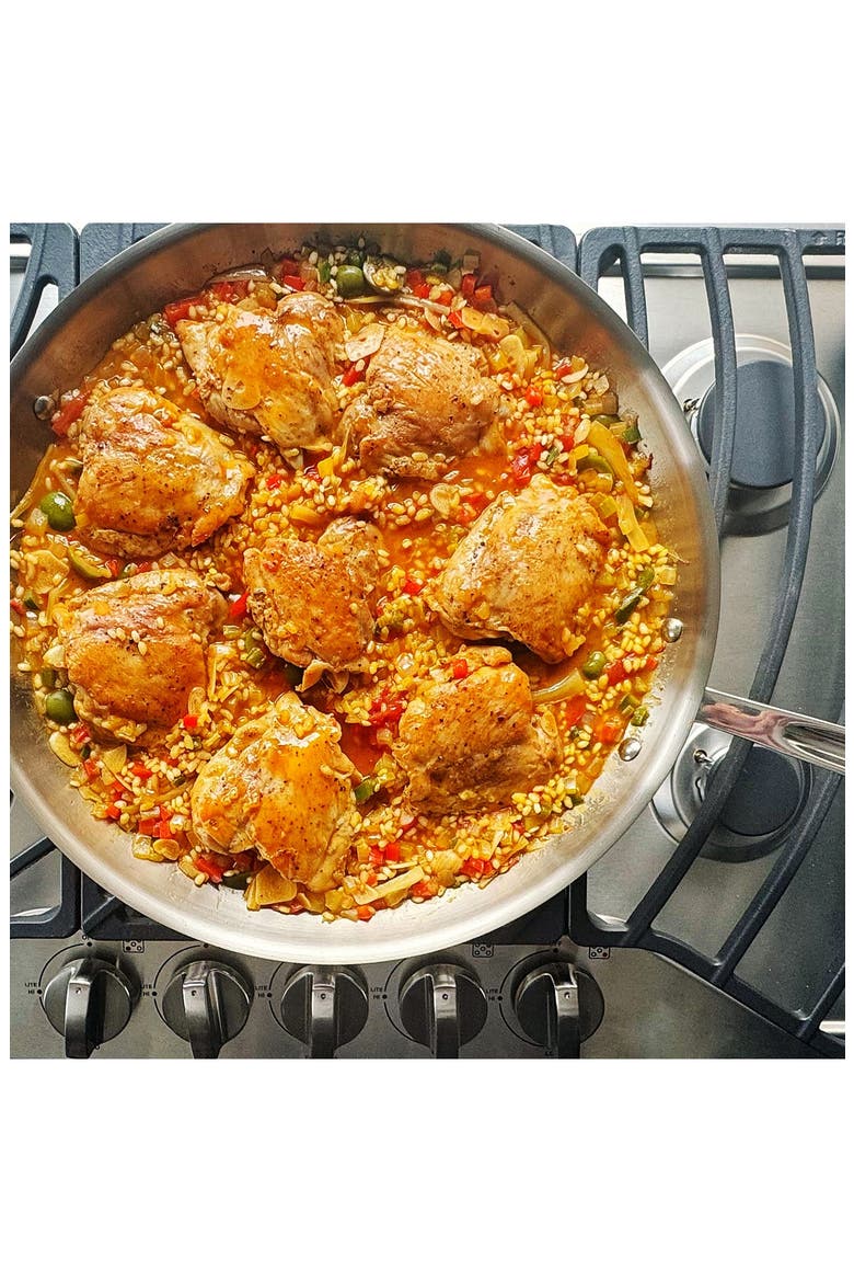 D3 Fry Pan With Lid, Alternate, color, SILVER