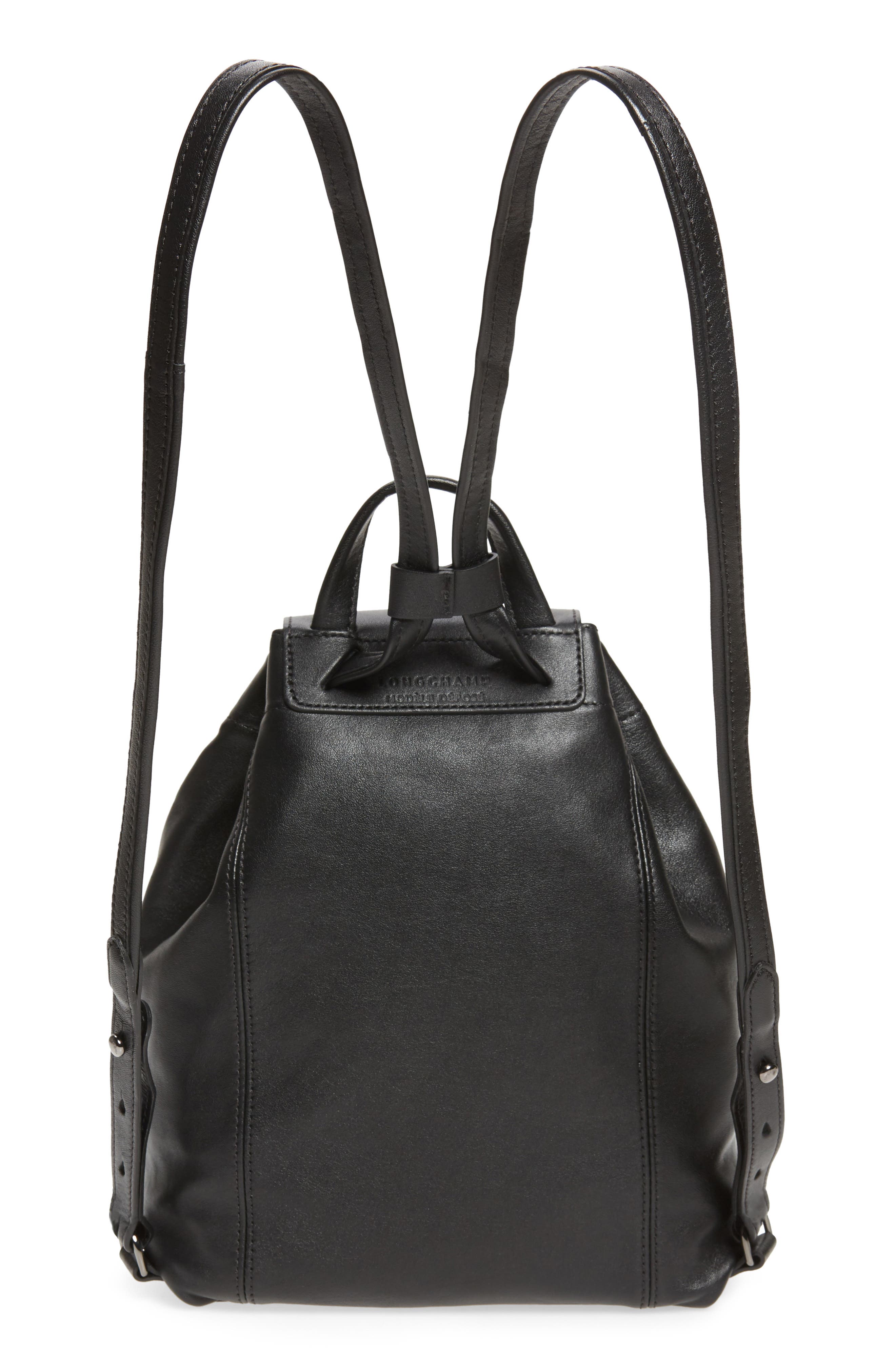 Longchamp Le Pliage Leather Backpack, Alternate, color, 