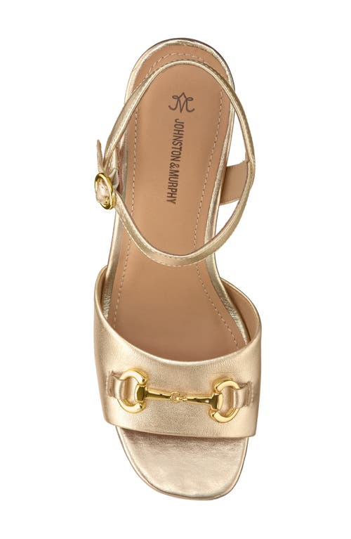 Johnston & Murphy Collection Edith Ankle Strap Sandal In Gold
