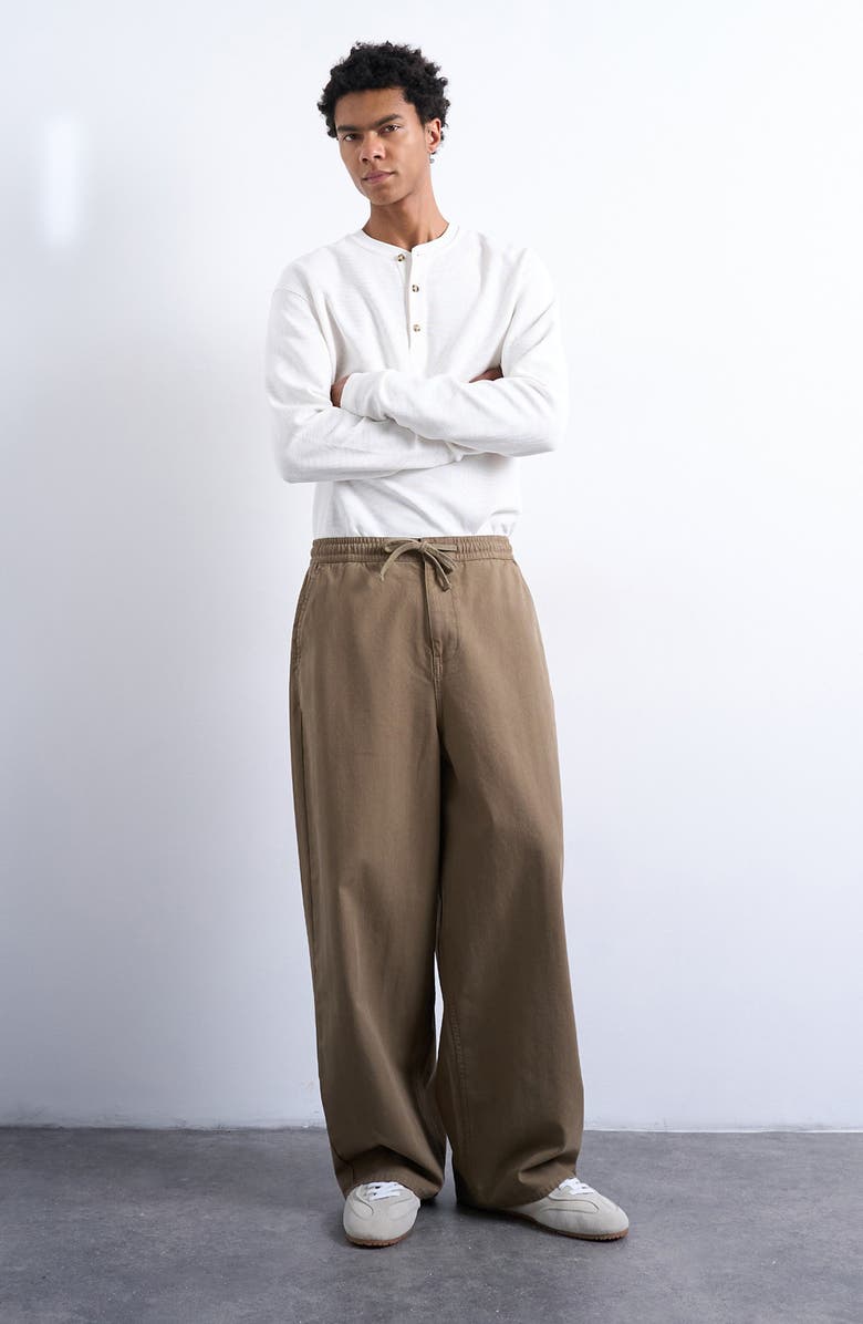 Topman Herringbone Pants, Alternate, color, Khaki