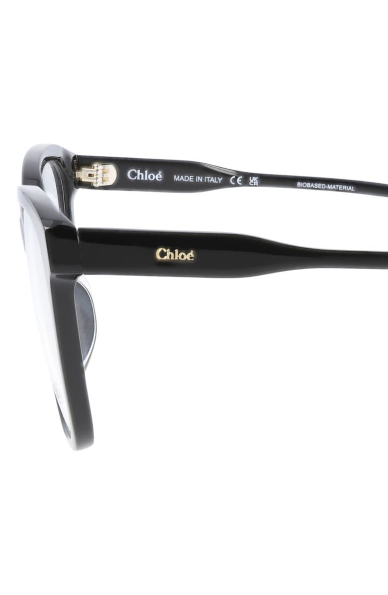 Chloé 55mm Square Optical Frames, Alternate, color, Black Black Transparent
