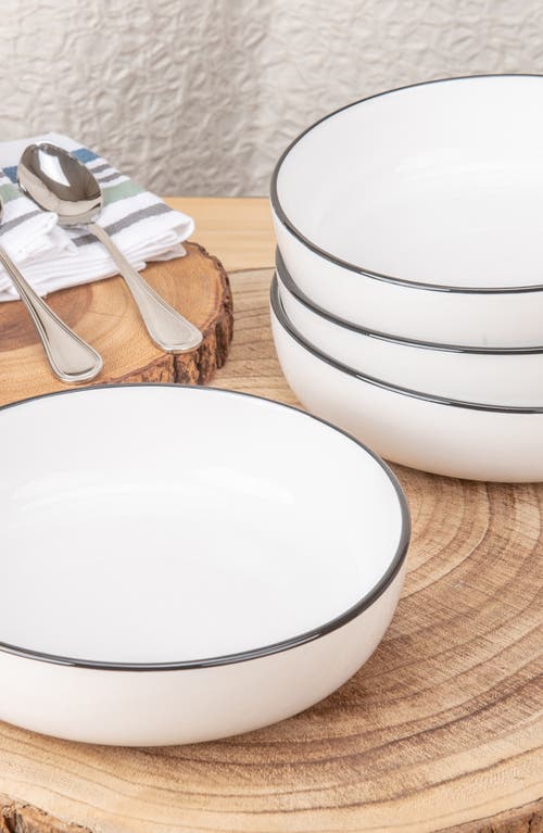 Bia Cordon Bleu Set Of 4 Silhouette Lunch Bowls In White W/black