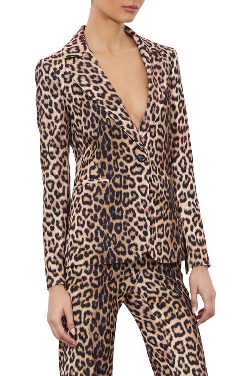 Alice And Olivia Macey Leopard Fitted Blazer In Catwalk