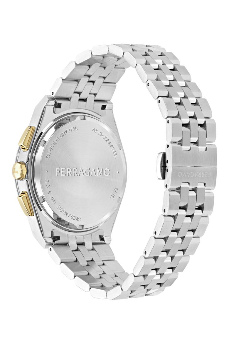 Vega New Chrono Bracelet Watch, 42mm, Alternate, color, BLACK/ STAINLESS STEEL