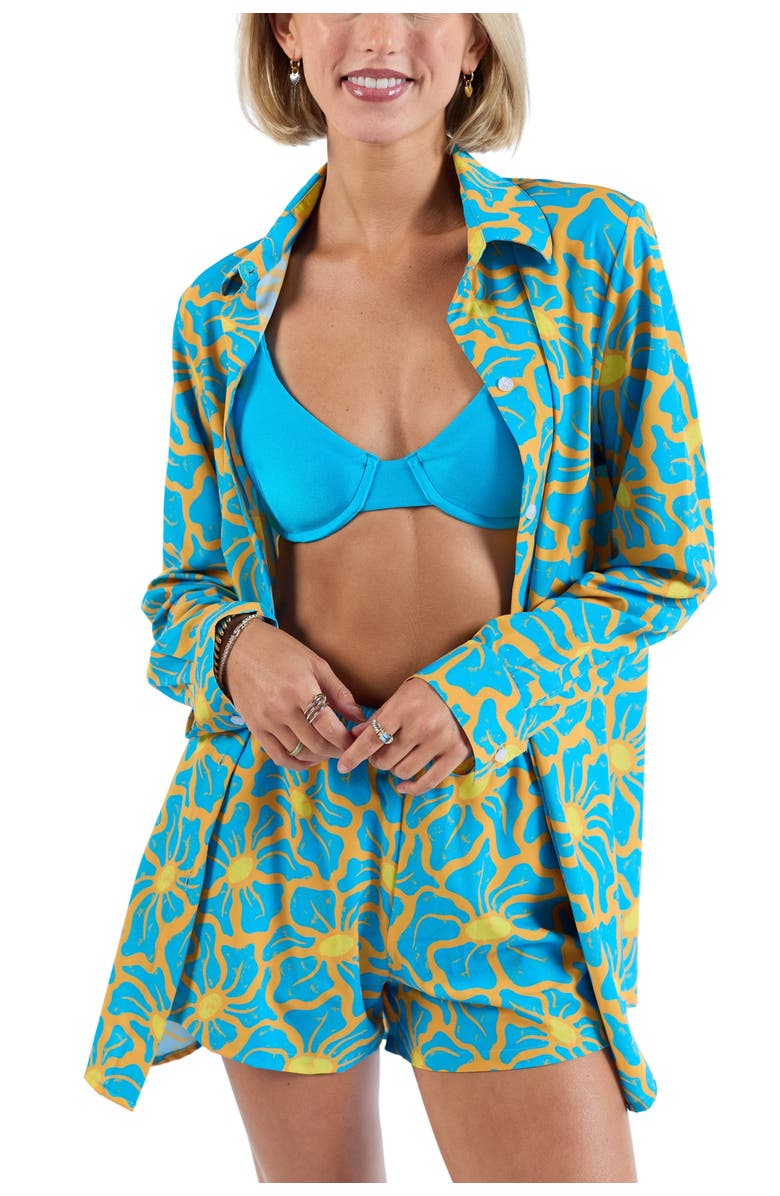Kenny Flowers The 1979 - Women's Long Sleeve Resort Shirt, Alternate, color, Teal