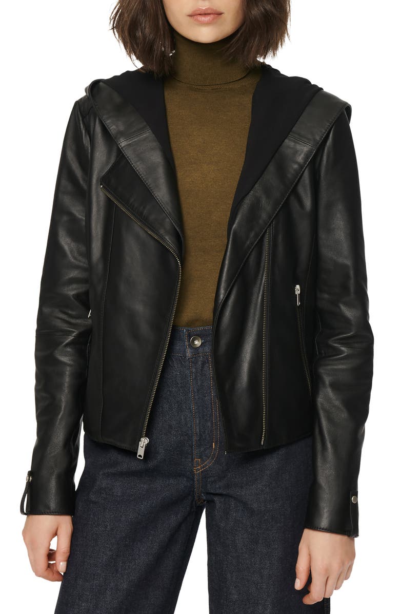Marc New York Hooded Leather Jacket, Main, color, 