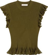 Ulla Johnson Leila Ruffle Cap Sleeve Sweater