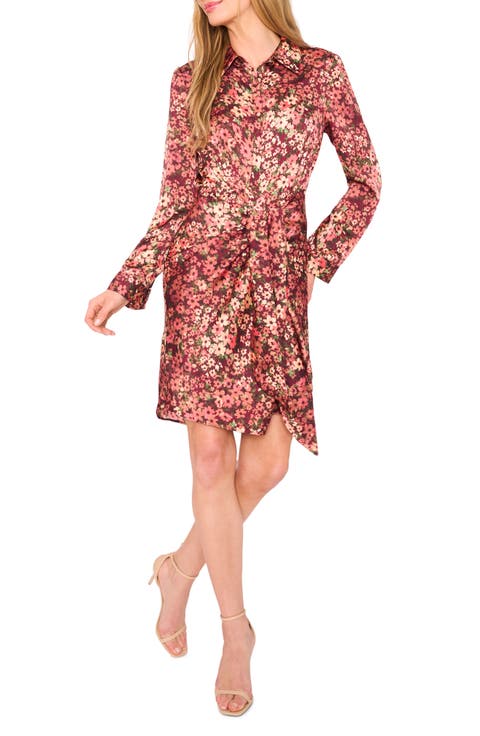 Floral Long Sleeve Shirtdress