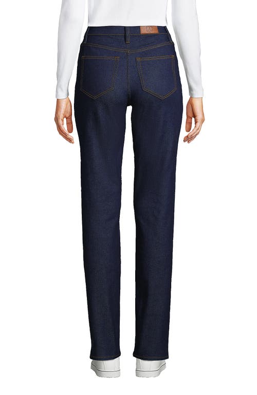 LANDS' END LANDS' END RECOVER HIGH RISE STRAIGHT LEG BLUE JEANS