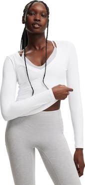 COTTON ON BODY Women's Active Ultra Soft Plunge Front Long Sleeve