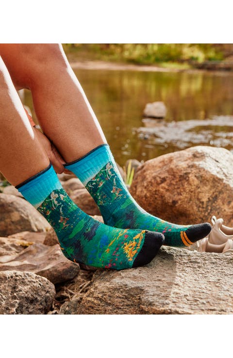 Hike Targeted Cushion Mountain Lake Crew Socks