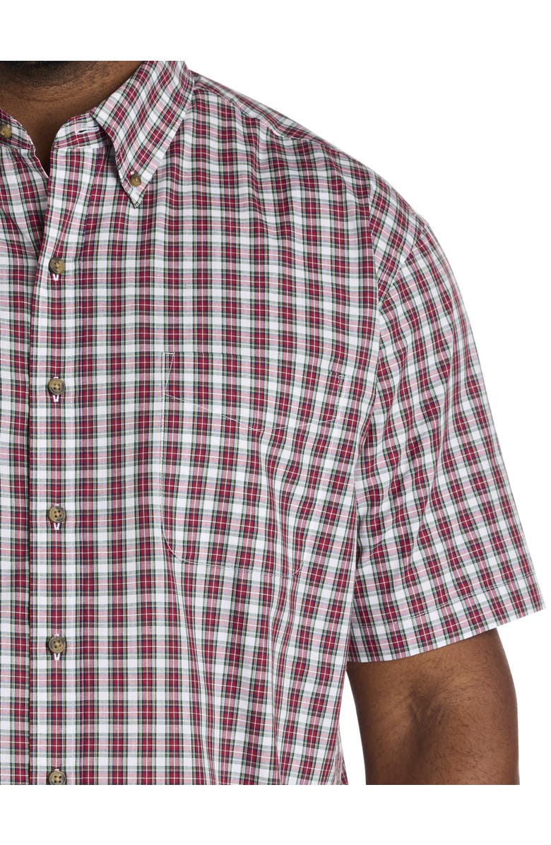 Harbor Bay by DXL Big & Tall EZ-Care Small Plaid Sport Shirt, Alternate, color, Red Multi