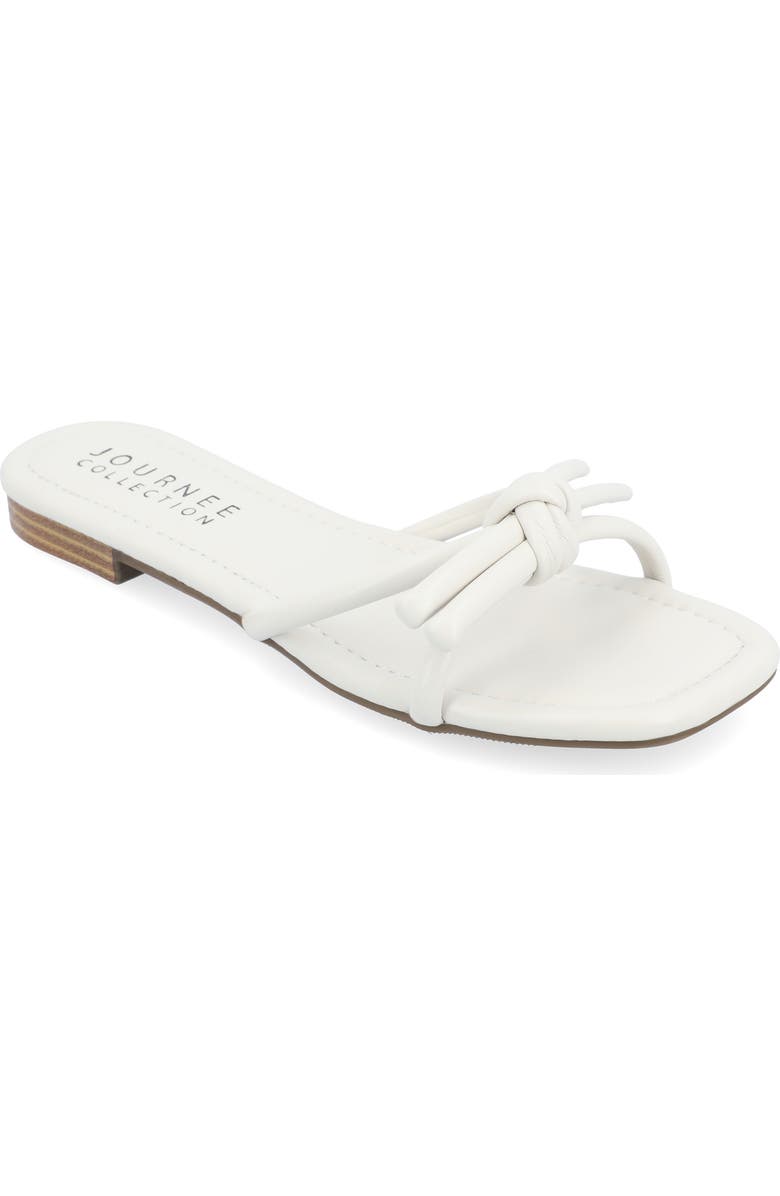 Journee Collection Soma Bow Sandal, Main, color, Off White