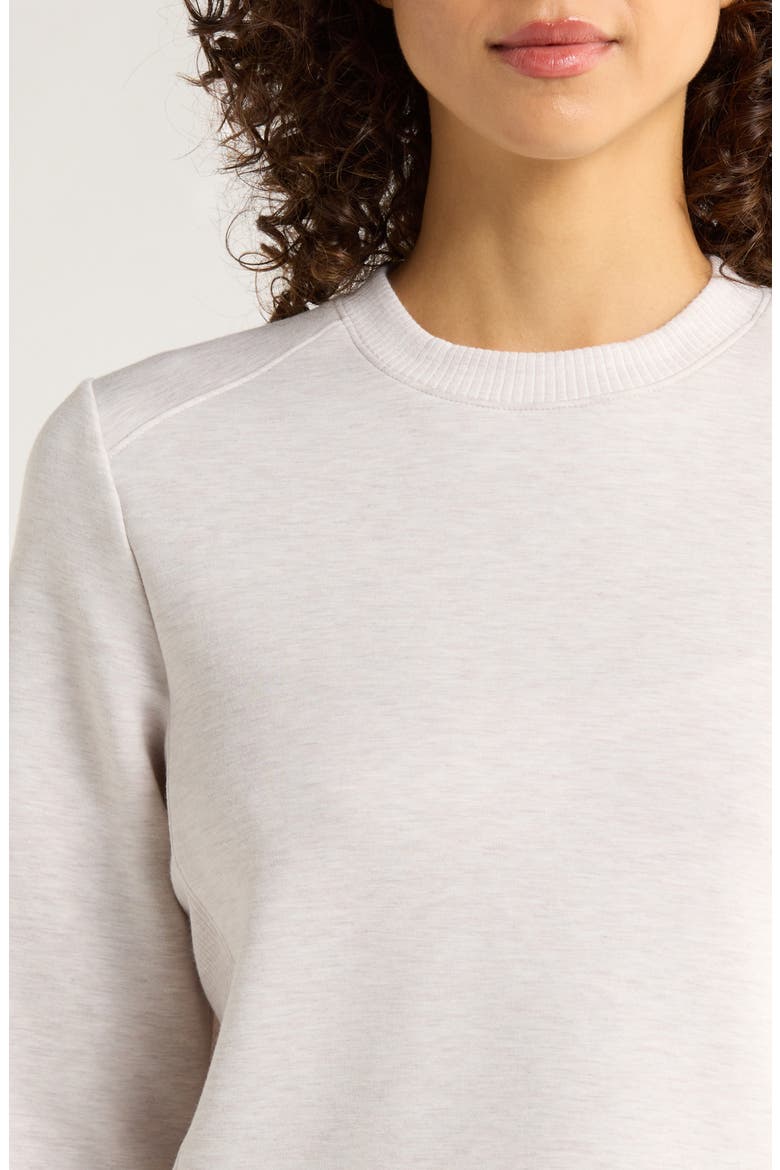 Dreamweave Recycled Polyester Blend Crop Sweatshirt, Alternate, color, HEATHER MOONBEAM